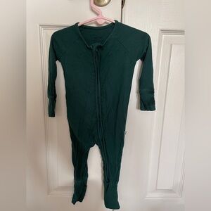 Little Sleepies Green Ribbed